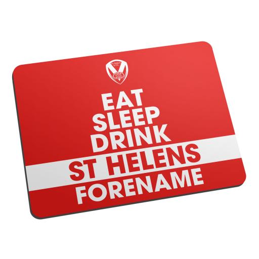 St Helens Eat Sleep Drink Mouse Mat